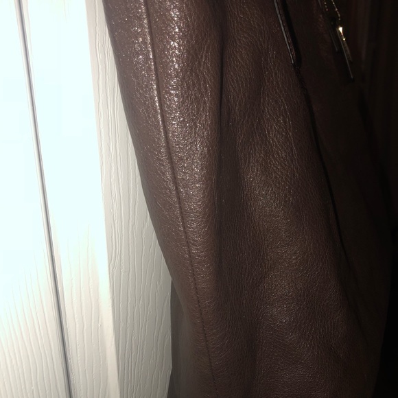 Dark brown -  leather coach tote w/ ring details - Picture 2 of 5